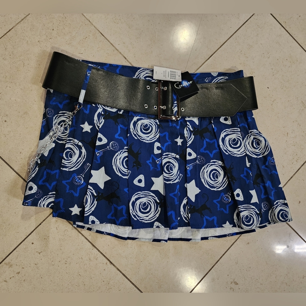 Coraline Ruffle Fold Skirt Adult Womens Big Size 1 With Belt NWT